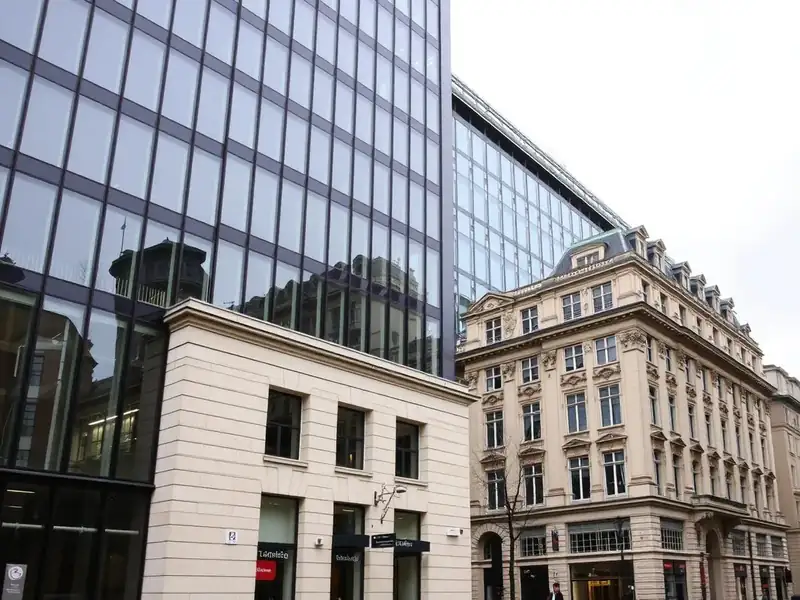 Office buildings in a European business district
