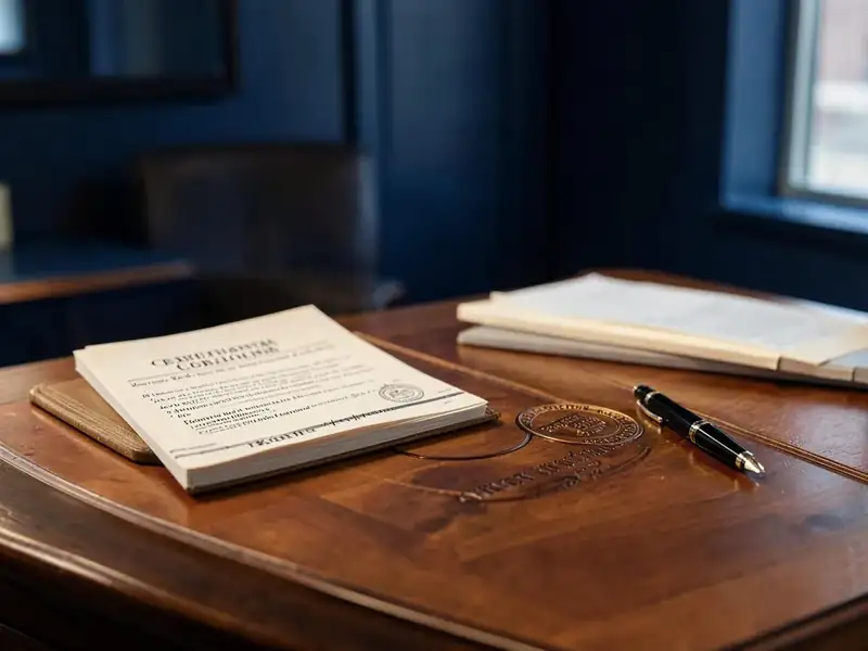 Certified documents being prepared at a consultancy desk