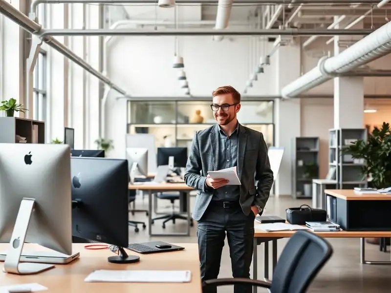 Professionals collaborating in a modern European workplace